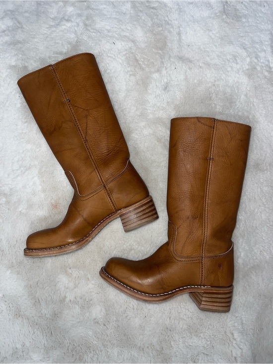 Frye Shoes - Frye Campus Boots in Saddle Brown Cognac Leather - WORN ONCE excellent preowned